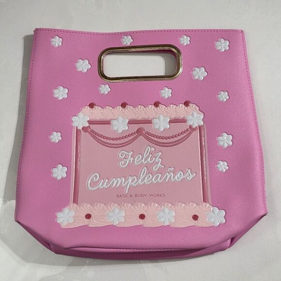 Feliz Cumpleanos Happy Birthday Spanish Pink Cake Present Reusable Gift Bag NEW - Picture 2 of 5